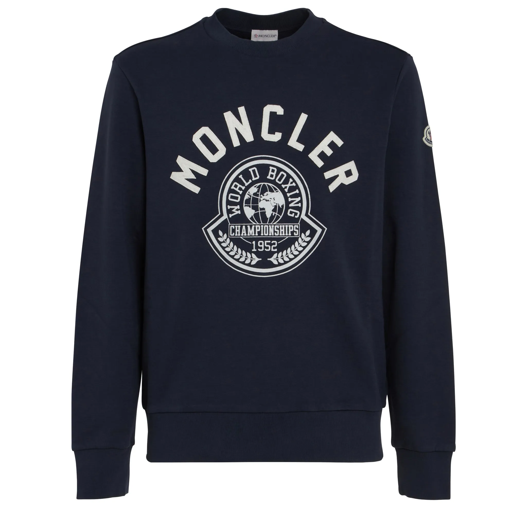 MONCLER  Felpa in cotone blu